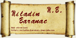 Miladin Baranac vizit kartica